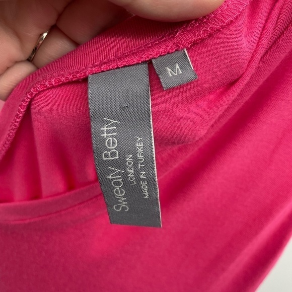 SWEATY BETTY woman pink activewear tie waist casual athletic casual dress M - Picture 6 of 10